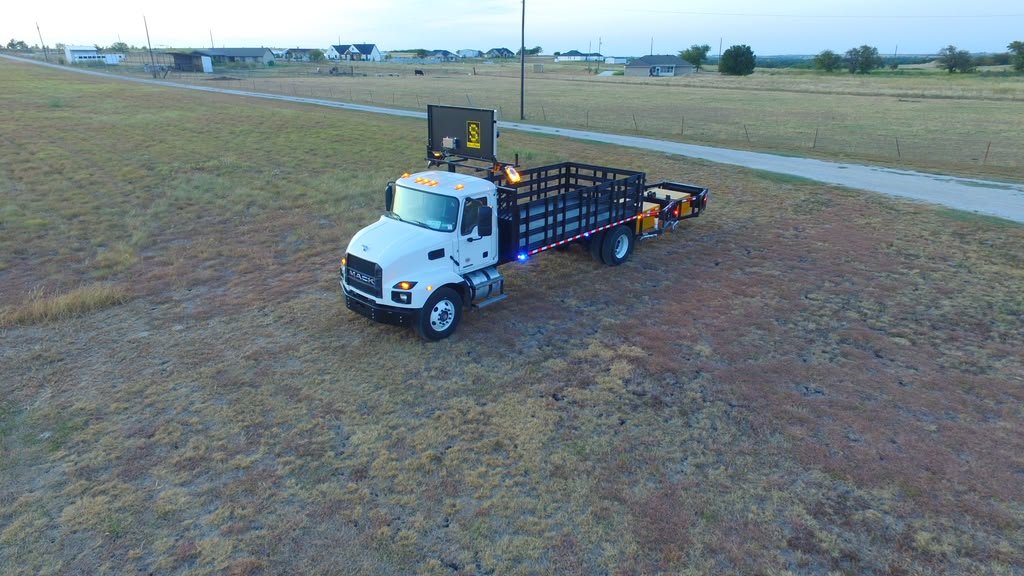 Upfitted work truck in the shop