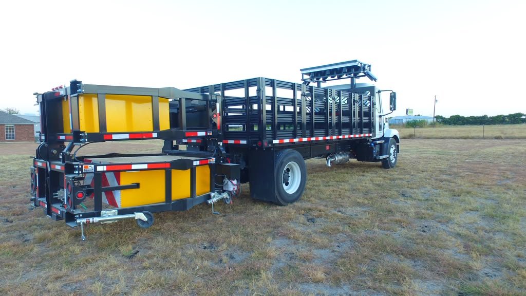 Traffic-safety equipment mounted on a work truck